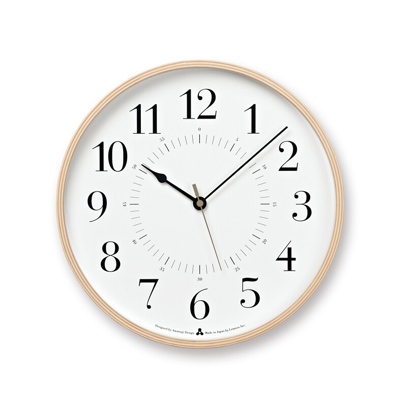 Lemnos Japan imported TOKI wall clock living room Japanese style simple style Seiko mute movement wooden digital clock