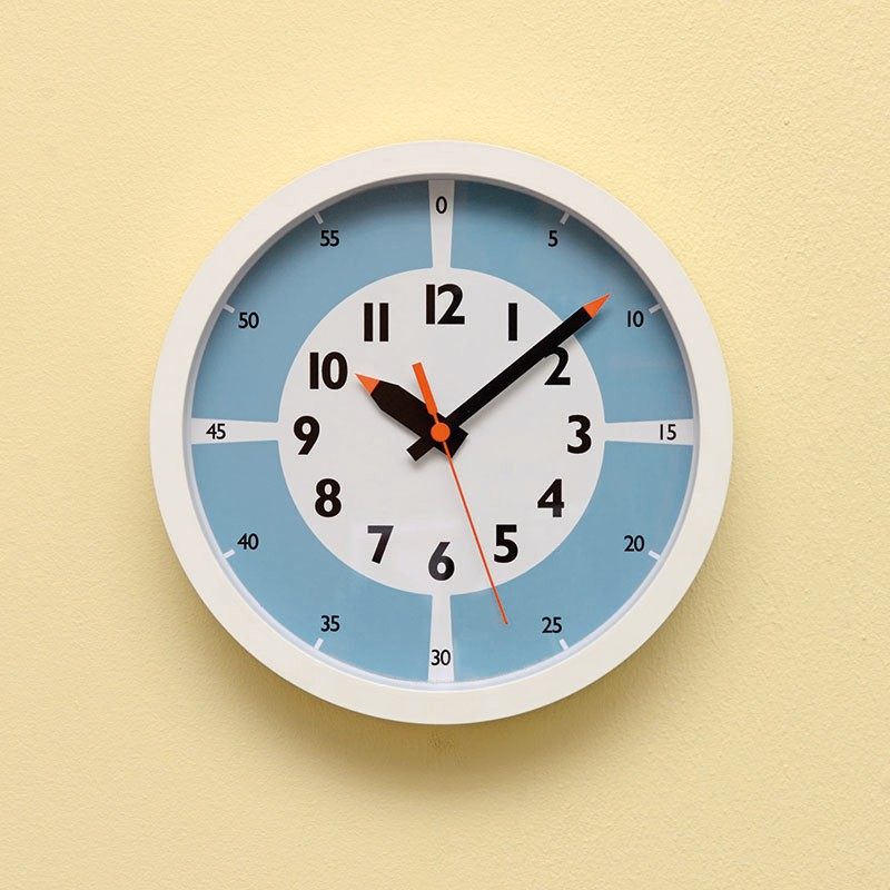 Lemnos Japan imported color wall clock living room children's room home cute mute movement wooden creative clock