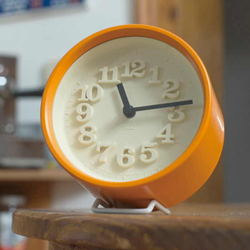 Lemnos Japan imported small island timing clock wall clock table clock dual-use small and thick creative personality clock