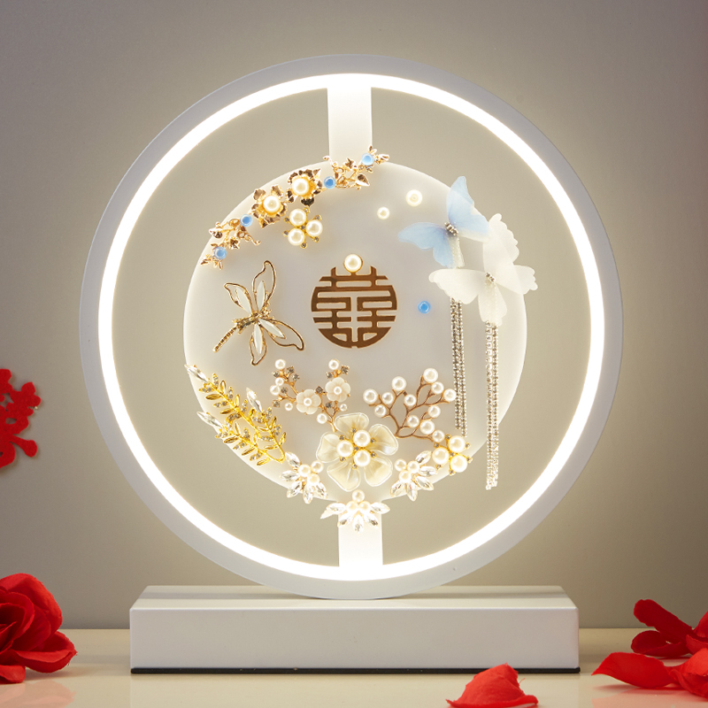 Wedding Table Lamp Wedding bedroom Bedroom bedside A new wedding gift for bride accompanied by a couple Gift a pair of Changming Lights-Taobao