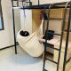 Reclining Patio Hammock under the Eaves, Outdoor Swing Hanging Basket, Foldable Student Dormitory Hanging Chair, Single Person Lazy Leisure Chair