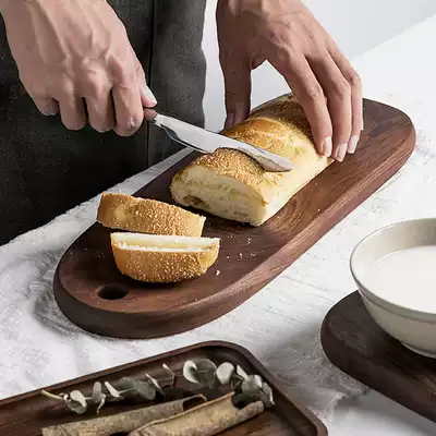 Walnut Cutting Board Japanese bread board solid wood cutting board chop meat board pizza tray thickened without cracking customization