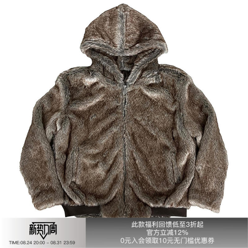 Apriority 24Aw Faux Fur Winter Fur-Style Mountain Eagle Hooded Jacket