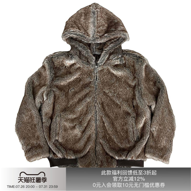 Apriority 24Aw Faux Fur Winter Fur-Style Mountain Eagle Hooded Jacket