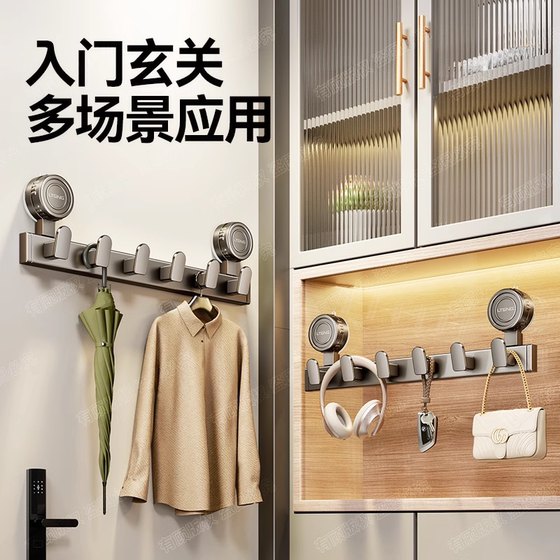 吸盘门后挂钩免打孔强力粘胶入户壁挂衣架衣服钩子帽子玩具收纳桶