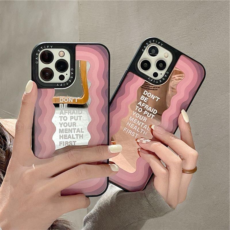 High-End ins Style Pink Mirror Case Suitable for Apple 15 Pro Max, New iPhone 14 Pro for Women, Creative 13 Pro Max, Super Popular 12 Silicone, 11 Trendy Brand, XS Shockproof, Casetify Hard Case