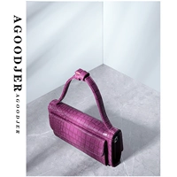 Небольшая дизайнерская сумка на одно плечо, рюкзак, французский стиль, крокодиловый принт, из натуральной кожи