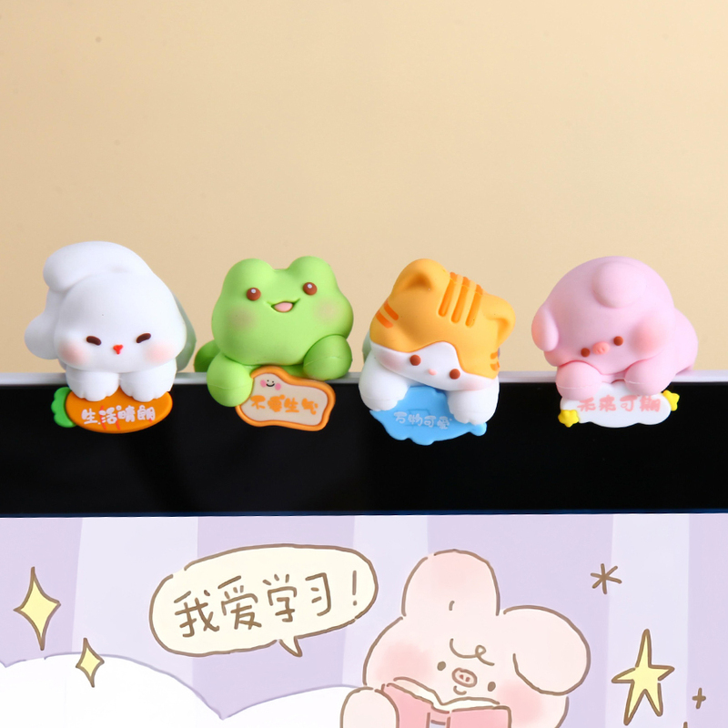 Healing Computer Screen Decoration, Cute Little Figurines, Mood Stabilizer, Office Desk Essentials, Atmosphere Enhancer