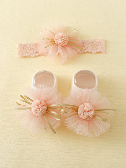 婴儿套装夏季女宝宝蕾丝护囟门发带新生儿周岁满月礼物