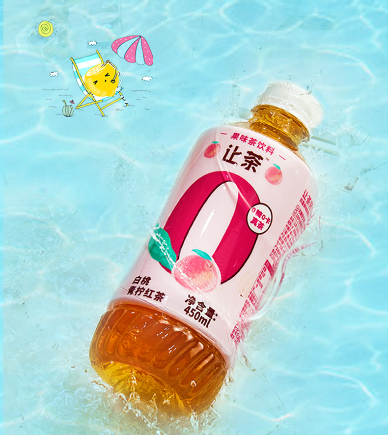 无糖0脂果茶饮料450ml*6瓶