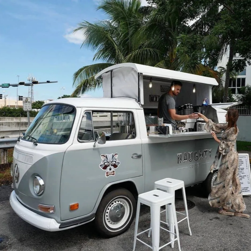 Retro Volkswagen T1 Food Truck Commercial Brand Exhibition Vehicle Mobile Attraction Area Multifunctional Milk Tea Coffee Ice Cream Truck