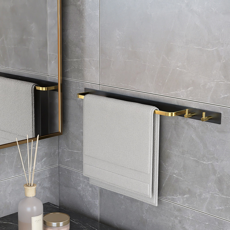 Bathroom free from punching hair towels Makeup Room Full Copper Hook Single Pole Toilet Wall-mounted containing stuffed with towel rack