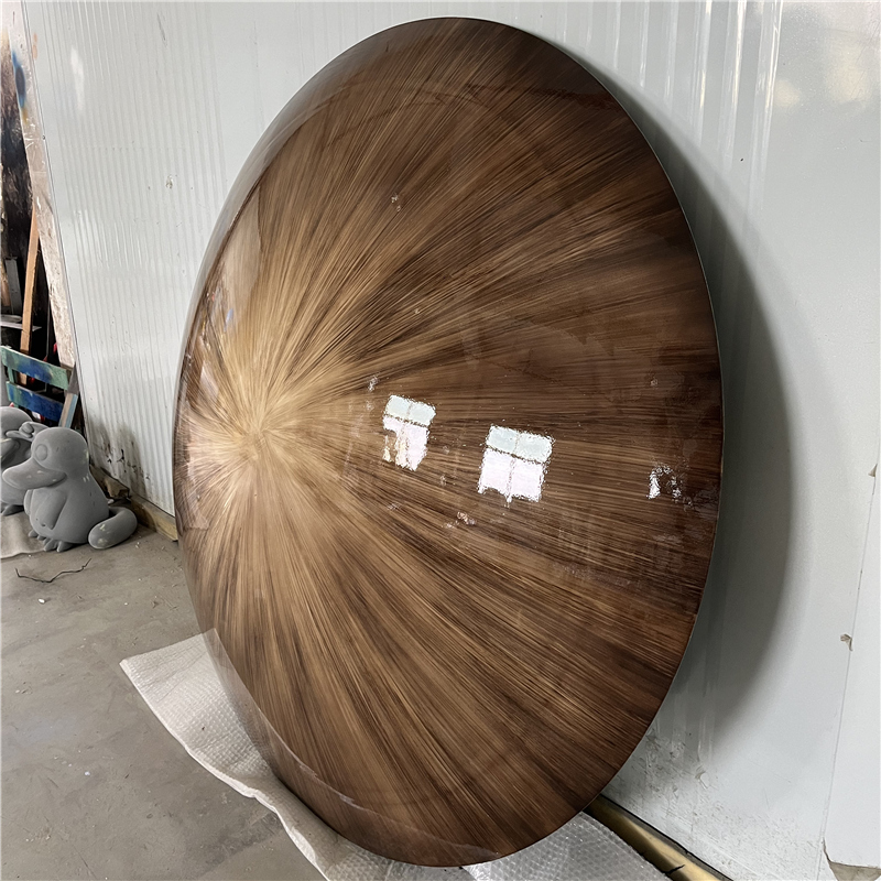 European-Style Light Luxury Stainless Steel Concave-Convex Wall-Mounted Designer Soft Decoration Round Background Wall Living Room Art Decoration