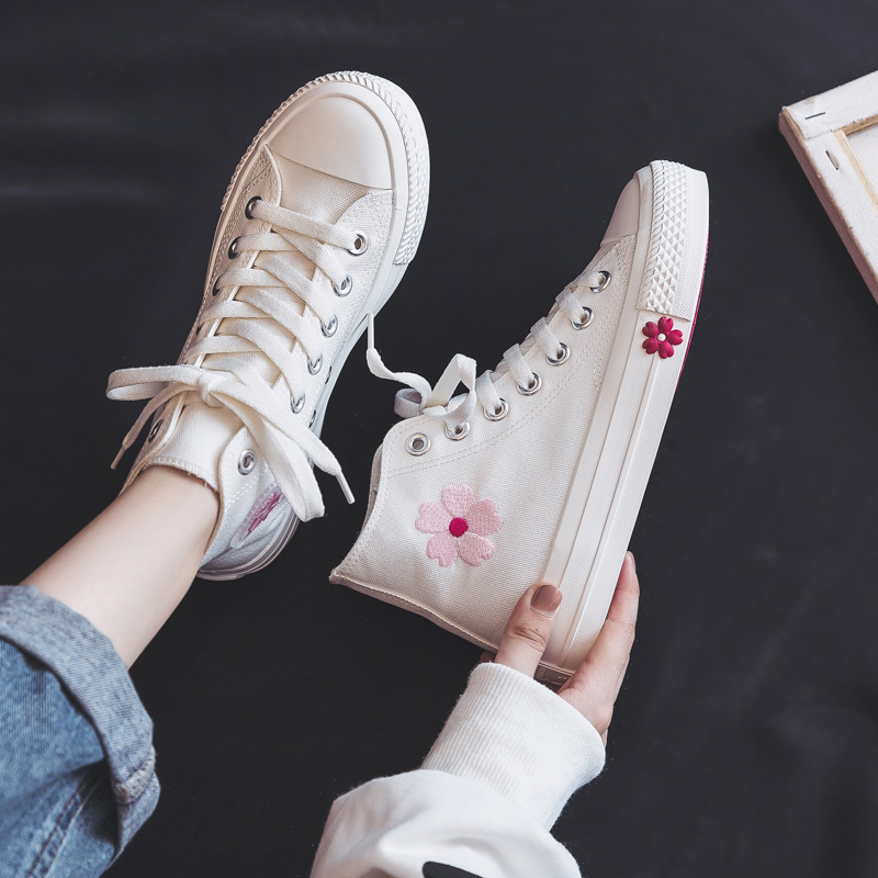 Allstar/Converse White High-Top Canvas Shoes for Women 2025 Summer Versatile Casual Sneakers Allstar/Converse White High-Top Canvas Shoes for Women 2025 Summer Versatile Casual Sneakers
