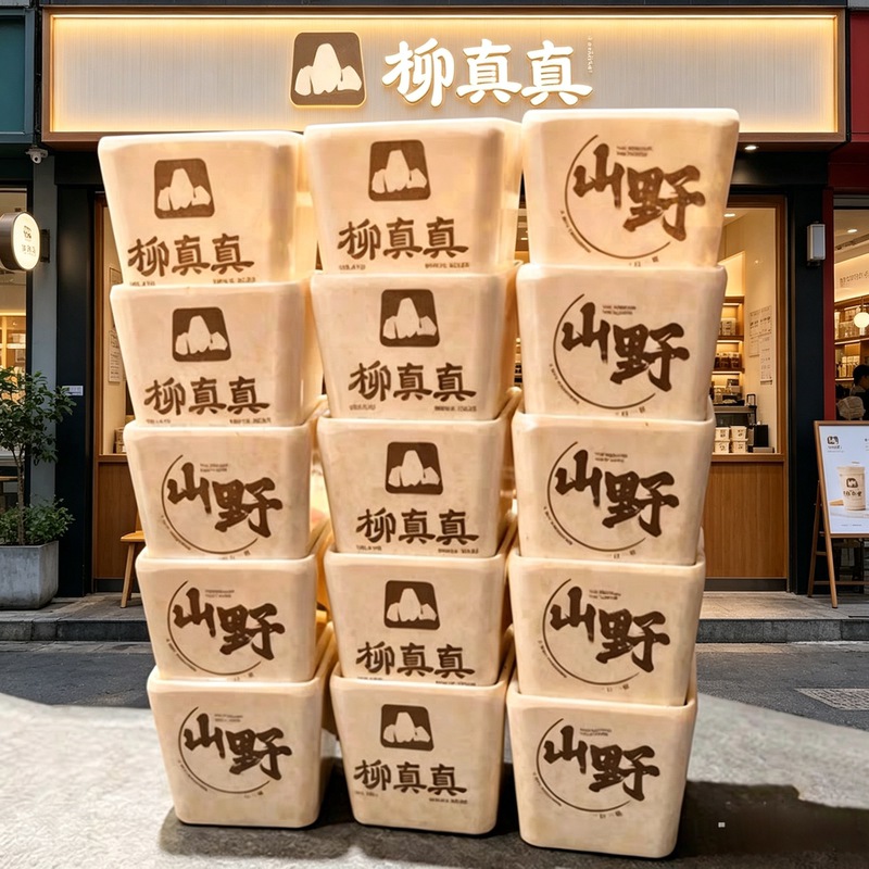 Liuzhenzhen's Same Model as Mr. Wildman's Ice Cream Melamine Dessert Cup, Commercial Use Exclusive Ice Cream Handheld Cup for Franchise Stores