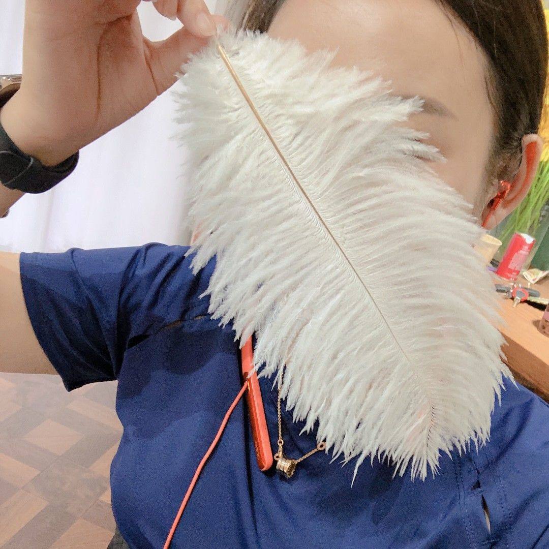 White ostrich feather maiden nail eyelash picture props feather in performing wedding feather decoration feather