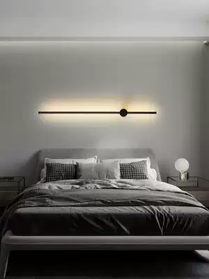 Bedroom bedside wall lamp Nordic light luxury creative new minimalist Net red design sense living room background wall long wall lamp