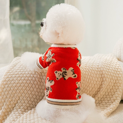 Собачья свитер кардиганская одежда Knittd Crochet Teddy Pet