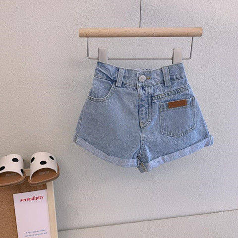 Girls summer clothes, children's clothes, baby girls, denim shorts, Western style, Korean version, outerwear pants, all-match children's pants, hot pants trend