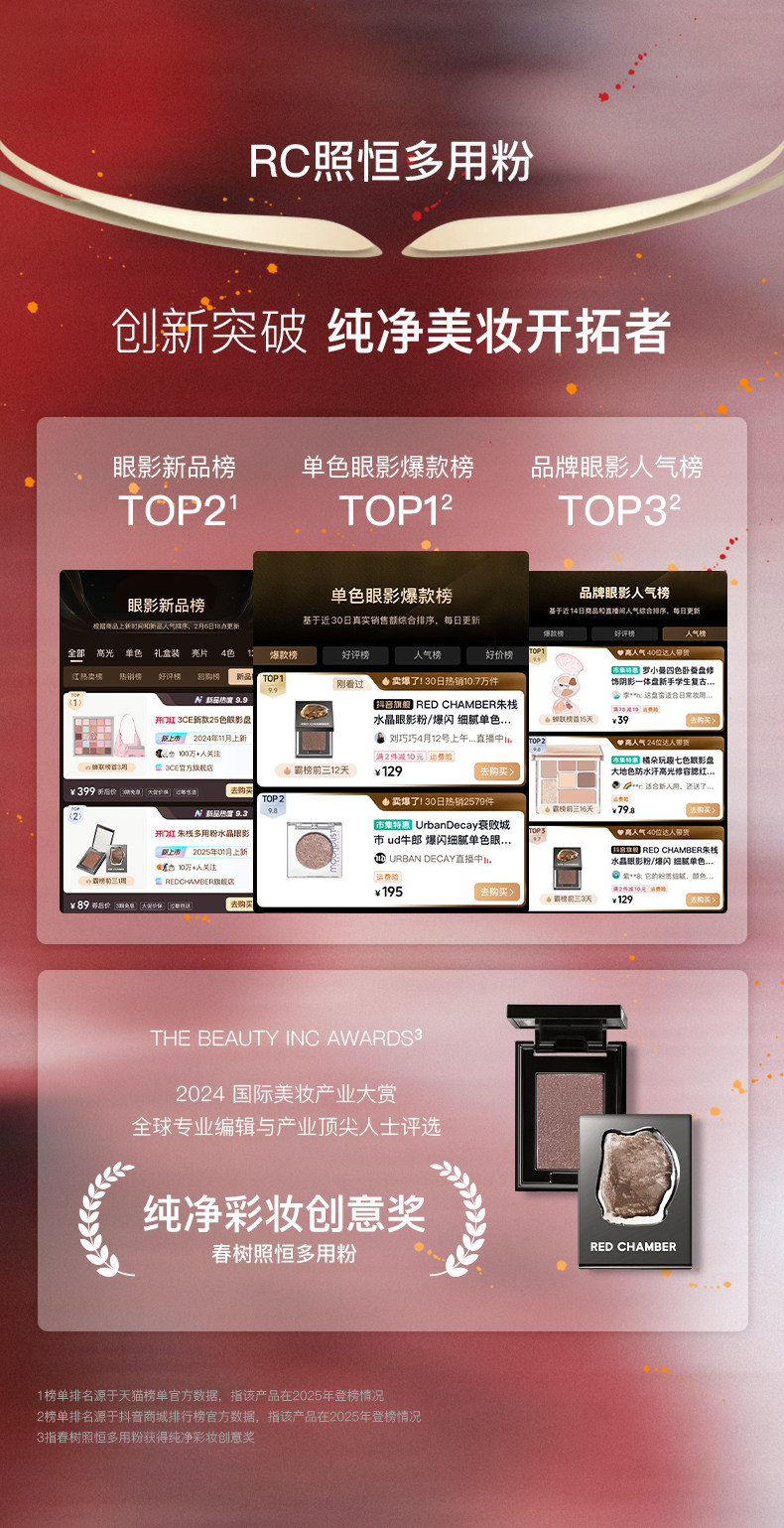 Single Color Eyeshadow Palette Crystal Effect Multi-Use - Detail image 1