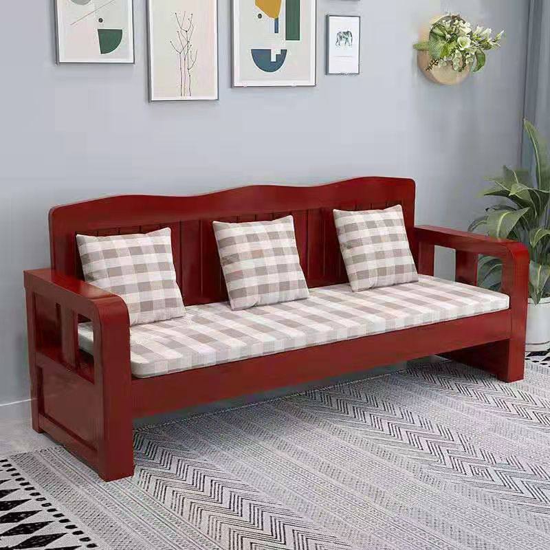 New Chinese solid wood sand and winter summer dual-use small family type Balcony Living Room Trio of 4-place log Long chair sofa chair-Taobao