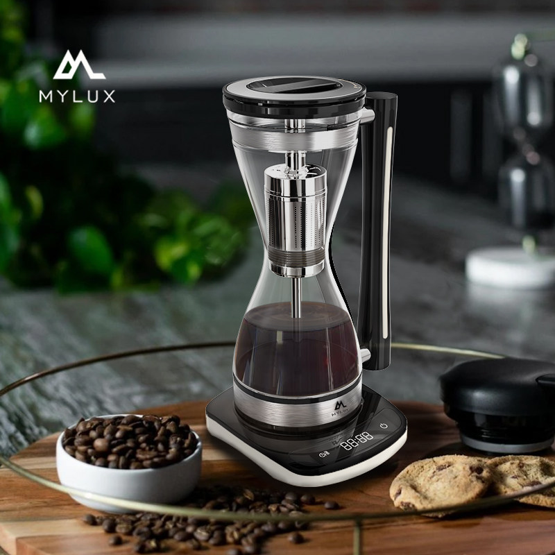 Siphon Style Home Gathering Automatic American Small Coffee Machine White Collar Workplace Office Bedroom Moka Pot