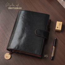Yuyan hand ledger (gentlemanism) genuine first-layer cowhide loose-leaf hand ledger