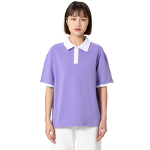 Uniformity pure cotton fashionable color-blocked lapel class uniform T-shirt customized early childhood teacher work clothes POLO shirt with LOGO printed on it