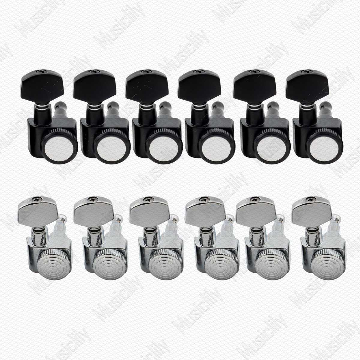 Musiclily small square head с 2-контактной кнопкой Qin head катушка для струн с фиксирующей струной в стиле Fender для электрогитары без гвоздей Изображение 1