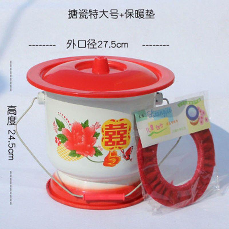 Spittoon toilet female high foot urine bucket adult urinal with lid enamel deodorant home night old elderly bedroom thickened - Taobao