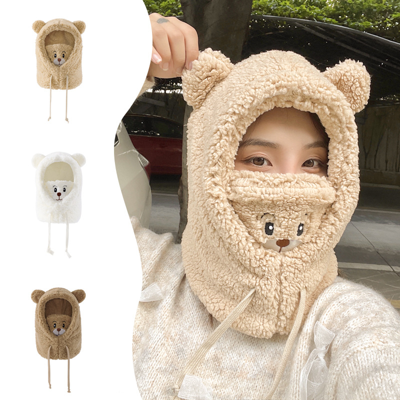 Fall and Winter Han Han Hat Scarf One girl lovely warm winter plush around neck head and ears