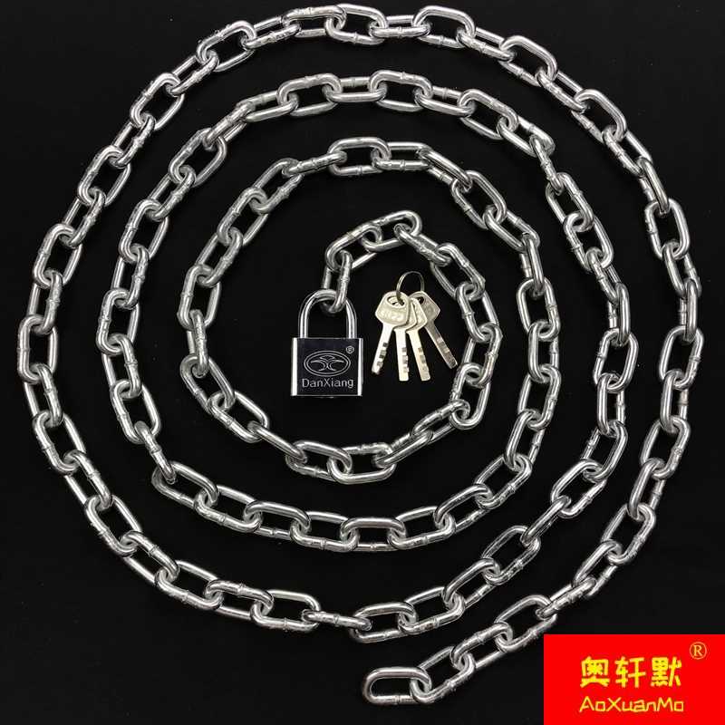 Chain lock iron chain lock bicycle lock mountain bike lock lengthened 1 5 meters 2 meters 3 meters chain lock open chain lock