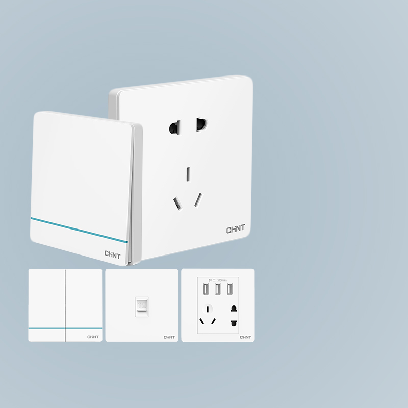 Zhengtai switch socket 86 type 1234 double control double five - hole with USB air conditioner 16a household wall dark