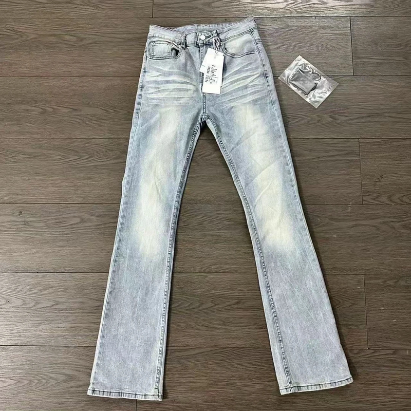 American-Style Washed Light Blue Cleanfit Jeans, Slightly Flared, Slim Fit, Vintage 517 Long Pants for Men
