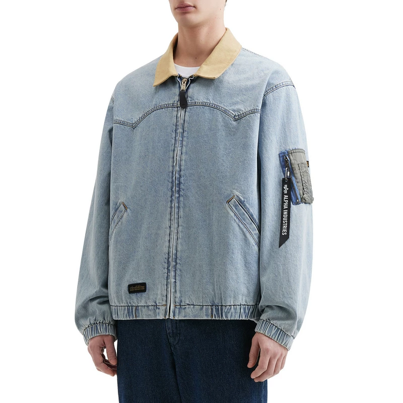 Американская стильная джинсовая куртка с лацканами для мужчин Alpha Industries, летняя новинка, модель 0116Q