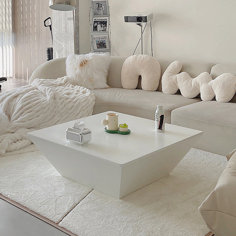 All solid wood coffee table TV cabinet modern minimalist Italian style light luxury minimalist small apartment home high-end design tea table