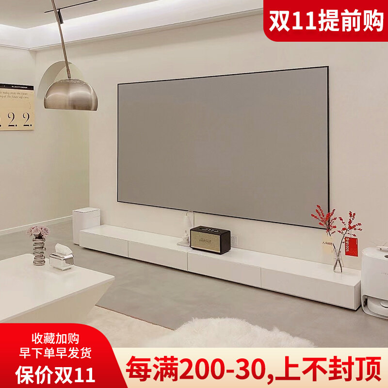 All solid wood TV cabinet coffee table combination modern minimalist minimalist white living room floor light luxury floor cabinet TV cabinet