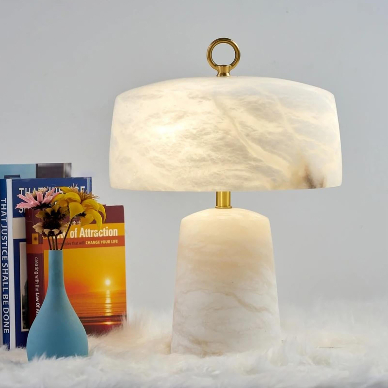 Natural Spanish Marble Table Lamp Modern Minimalist Villa Hotel Living Room Sofa Study Bedroom Bedside Counter Lamp