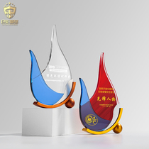 Gold silver and copper metal crystal trophy custom creative lettering new high-end atmospheric team champion Asian season medal 2022