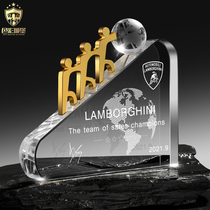 Creative Trophy Customization Team Champion Award Annual Meeting Honorary Cooperation Outstanding Staff Customization Crystal Metal Trophy