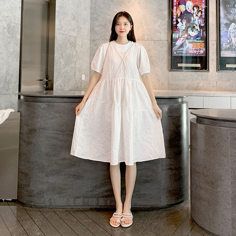 Pregnant Woman Summer Dress Ocean Dress 2021 Summer New Out Fashion Models Little Clear New Gentleness Wind Summer Gestation Moms Long Skirts