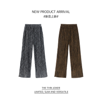 I am your cc a turn for you ~ zebra pattern straight wide legs mopping pants velvet Autumn Tide