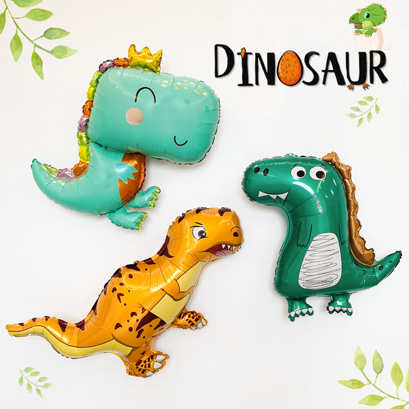 Children Cartoon Dinosaur Aluminum Film Balloon Baby Birthday Party Decorations Arranged Dinosaur Themed Decorations Background Wall