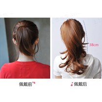 Horsetail Wig Woman Long Hair Snap Clip Big Wave Net Red Short high horsetail mid-length curly hair strap style ponytail