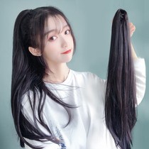 Horsetail Wig Woman Long Hair Long Curly Hair Strap Style Grip Clip Web Red Fake High Horsetail Short Straight Hair Braid Wig Piece