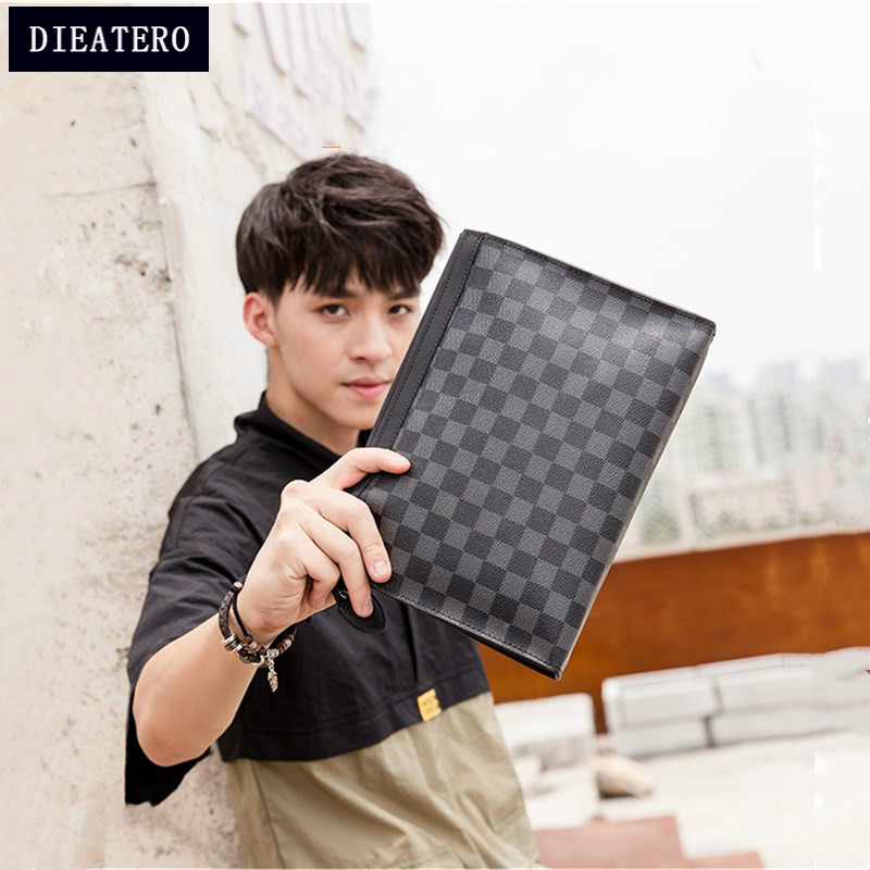 Tide brand men's handbag leather 2021 new business men's clutch bag casual leather clutch bag soft leather envelope bag