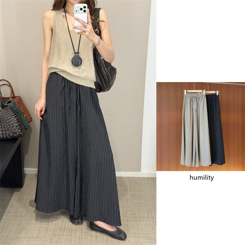 French Humility 26 Spring/Summer Modal Striped Wide-Leg Casual Pants in Stock Domestically French Humility 26 Spring/Summer Modal Striped Wide-Leg Casual Pants in Stock Domestically