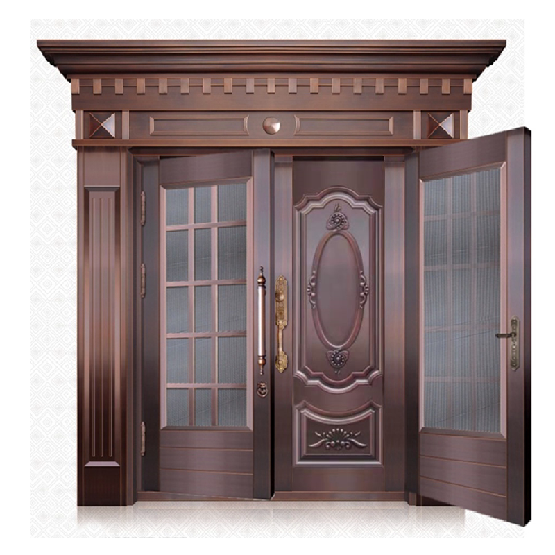 Rural Villa Gate Double Door composite with yarn door Entrance Door door Door Glass Door luxury Stainless Steel Imitation Bronze Door