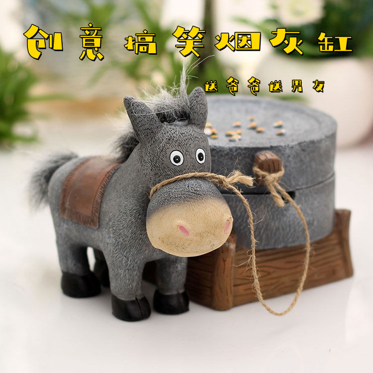 New version of donkey pull mill pull cart ashtray creative home accessories living room desktop decoration boyfriend father's day gift