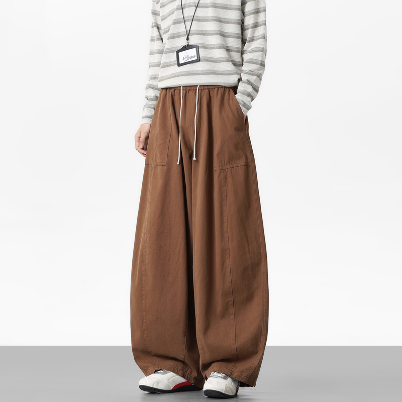 Japanese Workwear American Retro Balloon Pants Men's Autumn Loose Banana-Shaped Khaki Wide-Leg Pants Casual Long Trousers Japanese Workwear American Retro Balloon Pants Men's Autumn Loose Banana-Shaped Khaki Wide-Leg Pants Casual Long Trousers